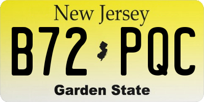 NJ license plate B72PQC
