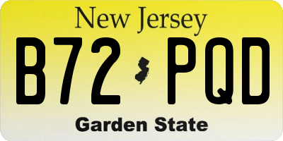 NJ license plate B72PQD