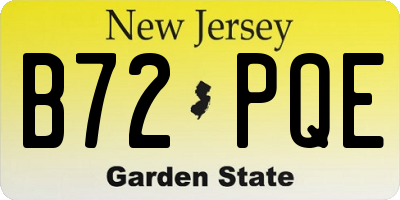 NJ license plate B72PQE