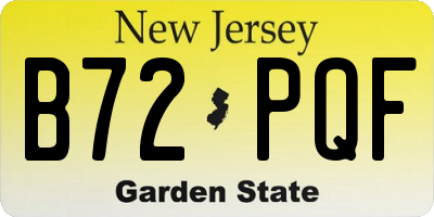 NJ license plate B72PQF