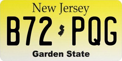 NJ license plate B72PQG