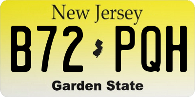 NJ license plate B72PQH