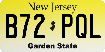 NJ license plate B72PQL