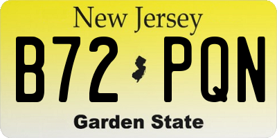 NJ license plate B72PQN