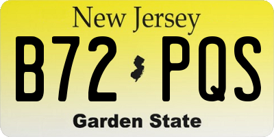 NJ license plate B72PQS