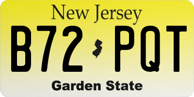 NJ license plate B72PQT