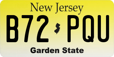 NJ license plate B72PQU