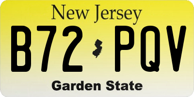NJ license plate B72PQV