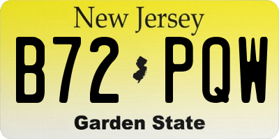 NJ license plate B72PQW