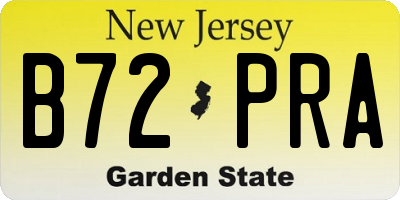 NJ license plate B72PRA