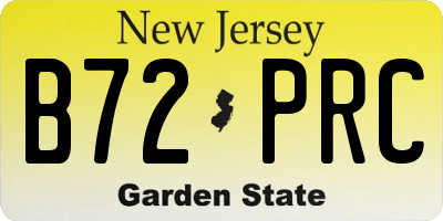 NJ license plate B72PRC