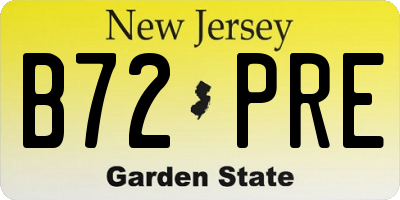 NJ license plate B72PRE