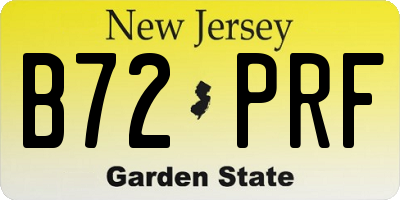 NJ license plate B72PRF