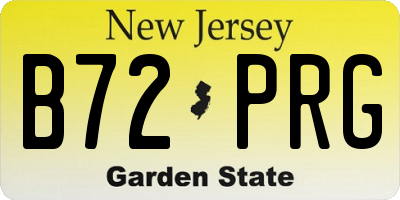 NJ license plate B72PRG