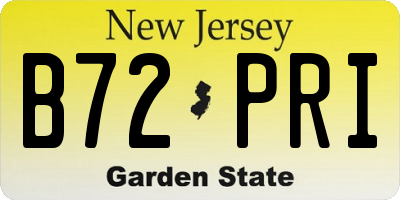 NJ license plate B72PRI
