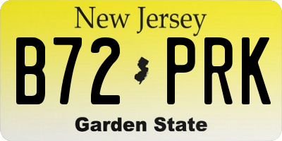 NJ license plate B72PRK