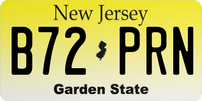 NJ license plate B72PRN
