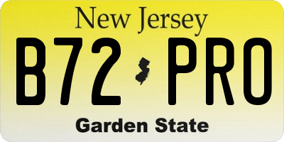 NJ license plate B72PRO