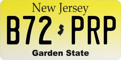NJ license plate B72PRP