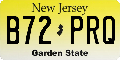 NJ license plate B72PRQ