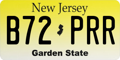 NJ license plate B72PRR