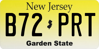 NJ license plate B72PRT