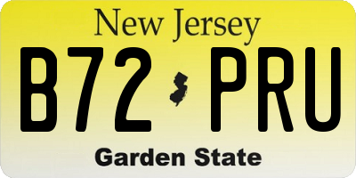 NJ license plate B72PRU