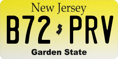 NJ license plate B72PRV