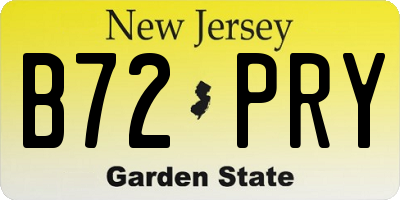 NJ license plate B72PRY