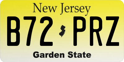 NJ license plate B72PRZ