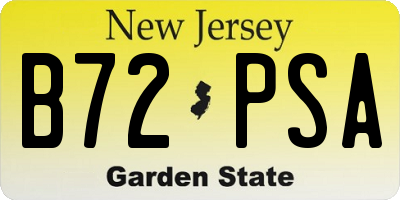 NJ license plate B72PSA