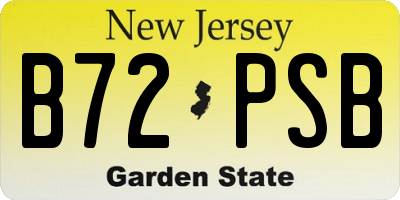 NJ license plate B72PSB