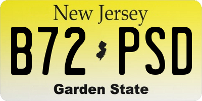 NJ license plate B72PSD