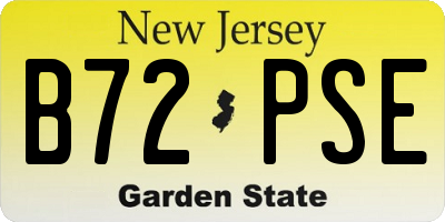 NJ license plate B72PSE