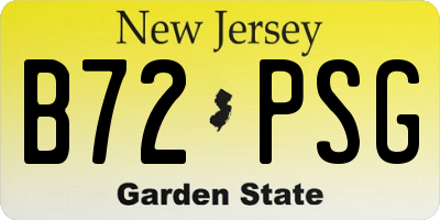 NJ license plate B72PSG