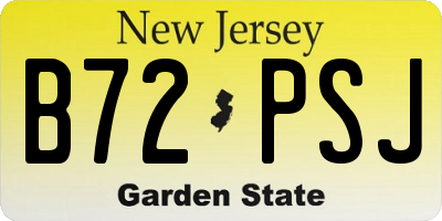 NJ license plate B72PSJ