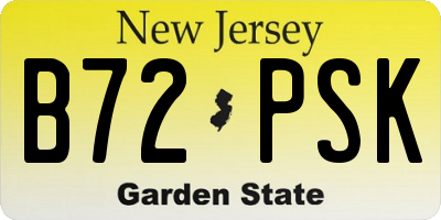 NJ license plate B72PSK