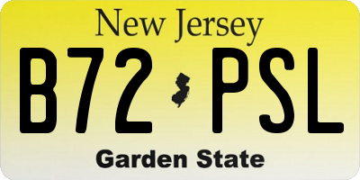 NJ license plate B72PSL