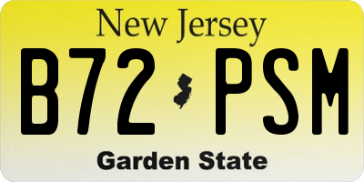 NJ license plate B72PSM