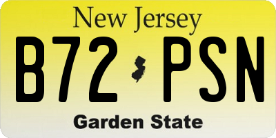 NJ license plate B72PSN
