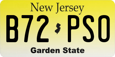 NJ license plate B72PSO