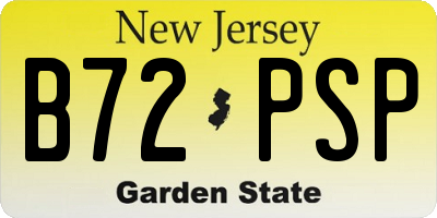 NJ license plate B72PSP