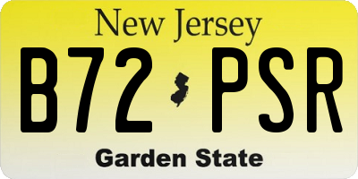 NJ license plate B72PSR