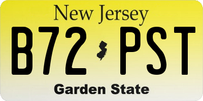 NJ license plate B72PST