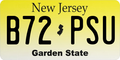 NJ license plate B72PSU