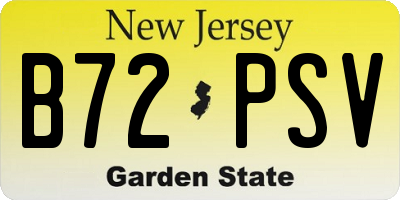 NJ license plate B72PSV