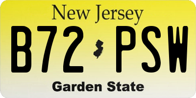 NJ license plate B72PSW