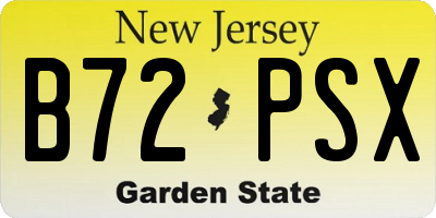 NJ license plate B72PSX