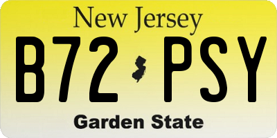 NJ license plate B72PSY