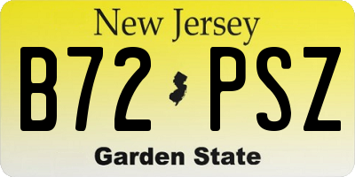 NJ license plate B72PSZ